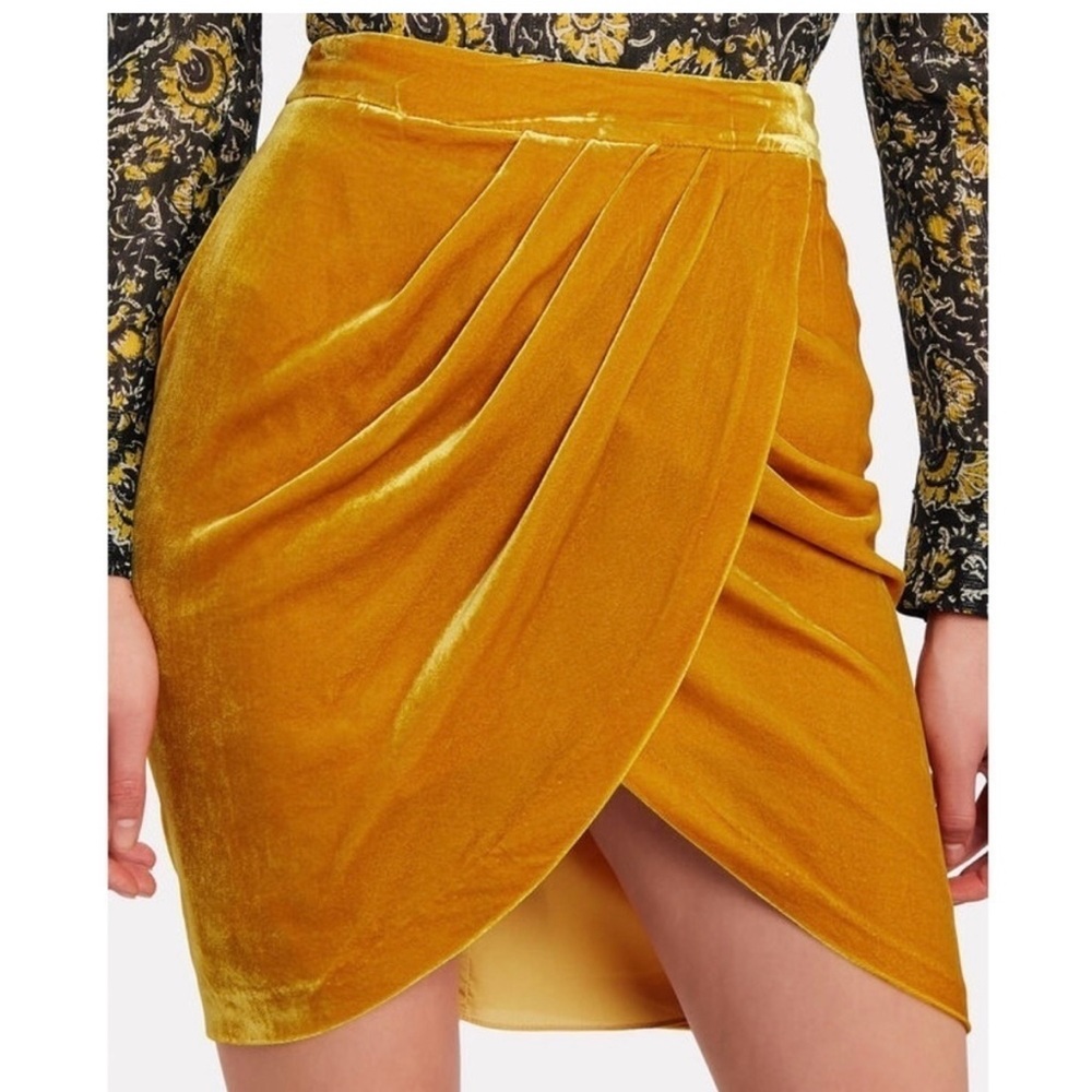 Veronica Beard Marigold Velvet high waist skirt